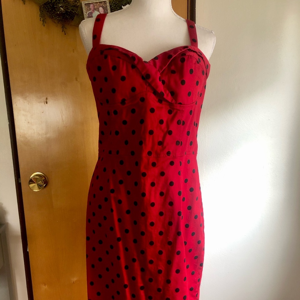 Deadly Dames Polka Dot Wiggle Dress